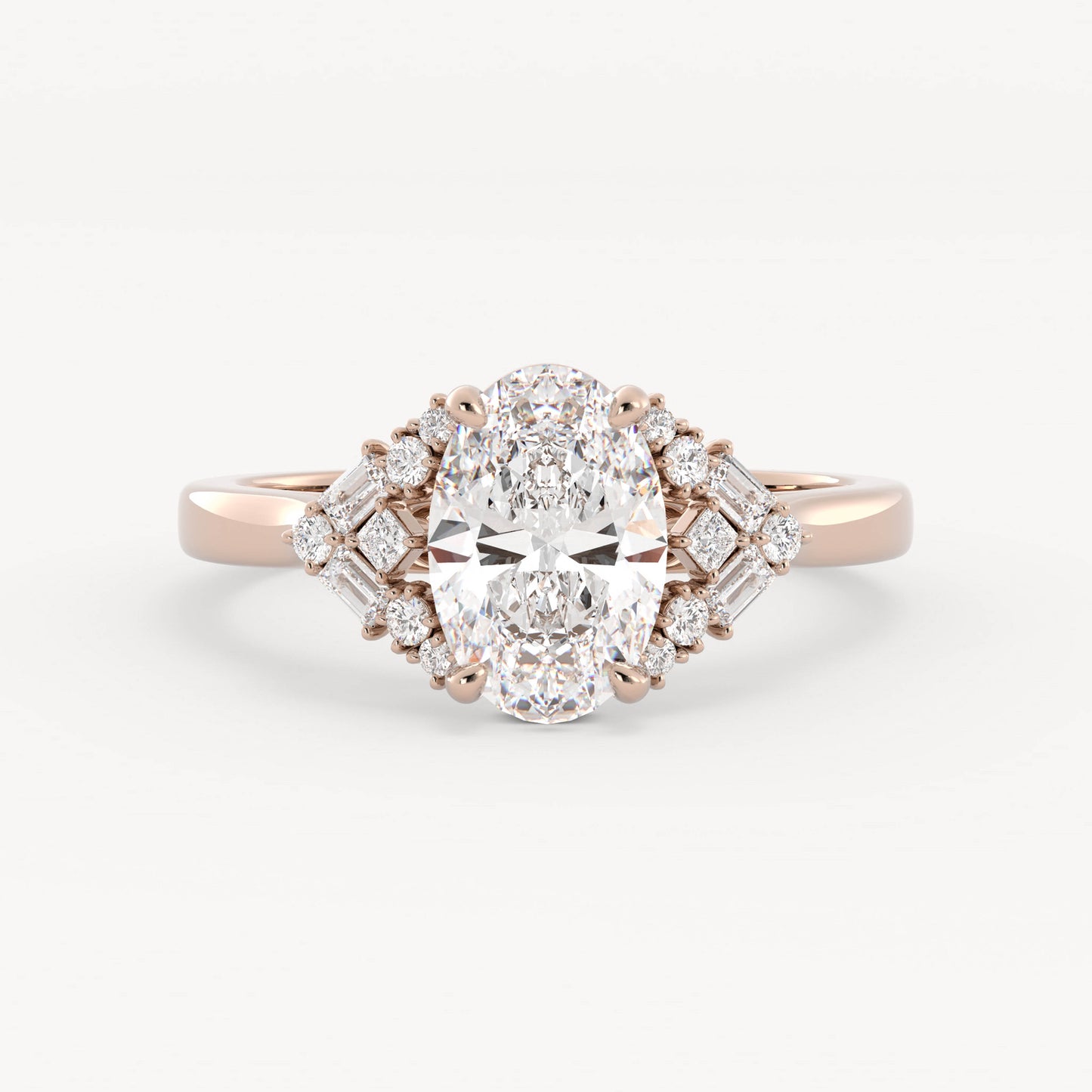 Beckett - 14K Rose Gold - Natural Diamond - Oval