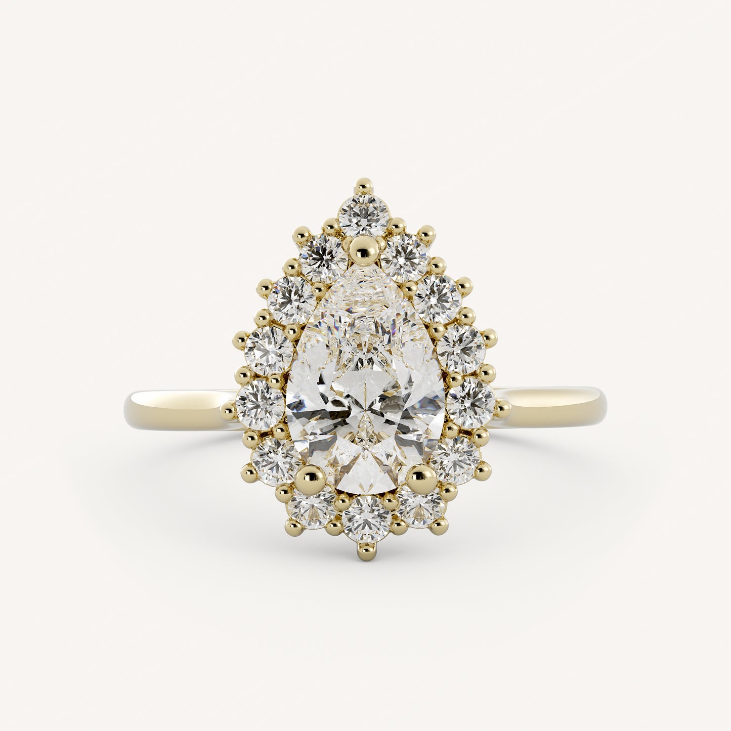 Addie - 14K Yellow Gold - Pear - Lab Diamond