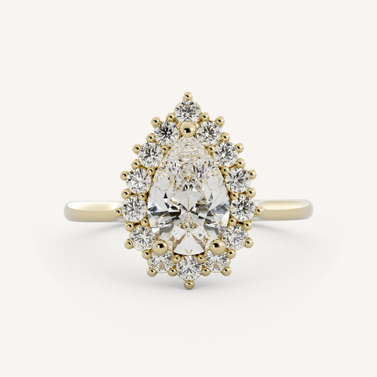 Addie - 14K Yellow Gold - Pear - Lab Diamond