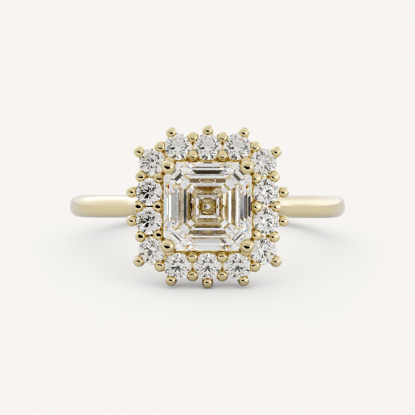 Auburn - 14K Yellow Gold - Asscher - Lab Diamond