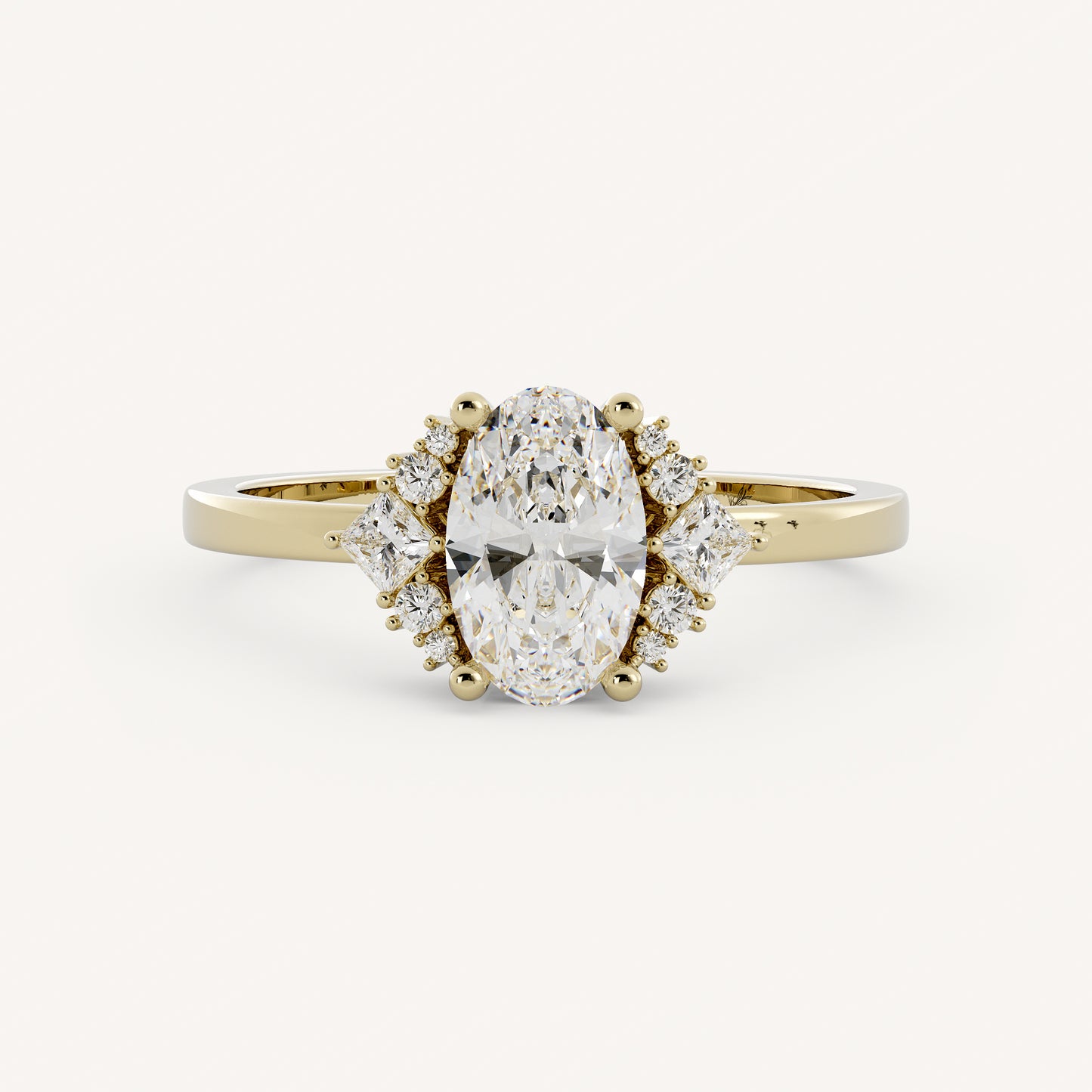 Baylor - 14K Yellow Gold - Oval - Lab Diamond