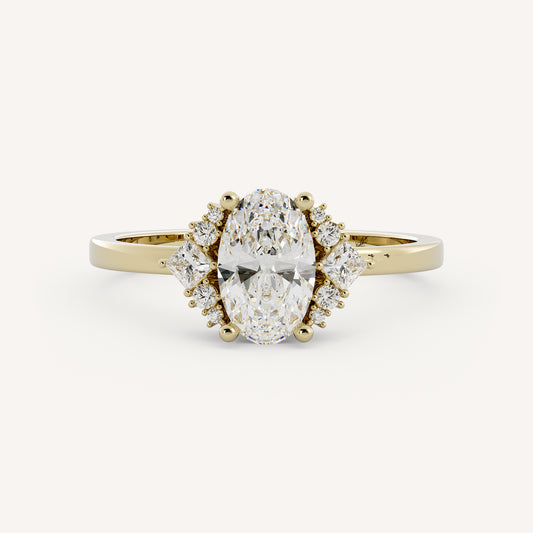 Baylor - 14K Yellow Gold - Oval - Lab Diamond