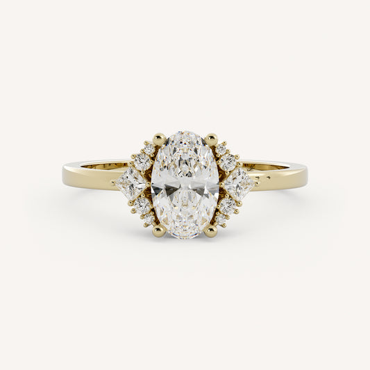 Baylor - 14K Yellow Gold - Oval - Natural Diamond