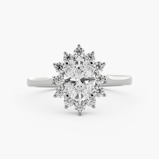 Wren - 14K White Gold - Oval - Lab Diamond