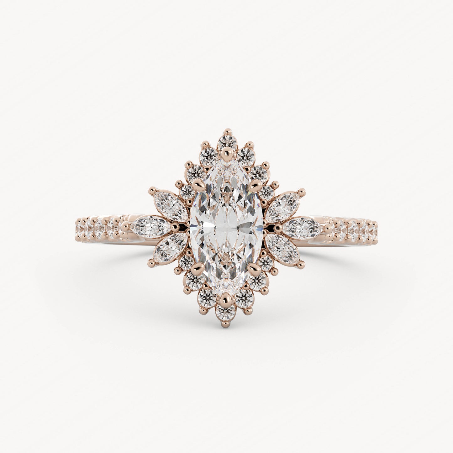 Birdy - 14K Rose Gold - Marquise - Lab Diamond