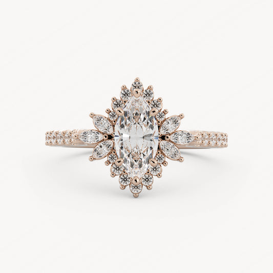 Birdy - 14K Rose Gold - Marquise - Lab Diamond