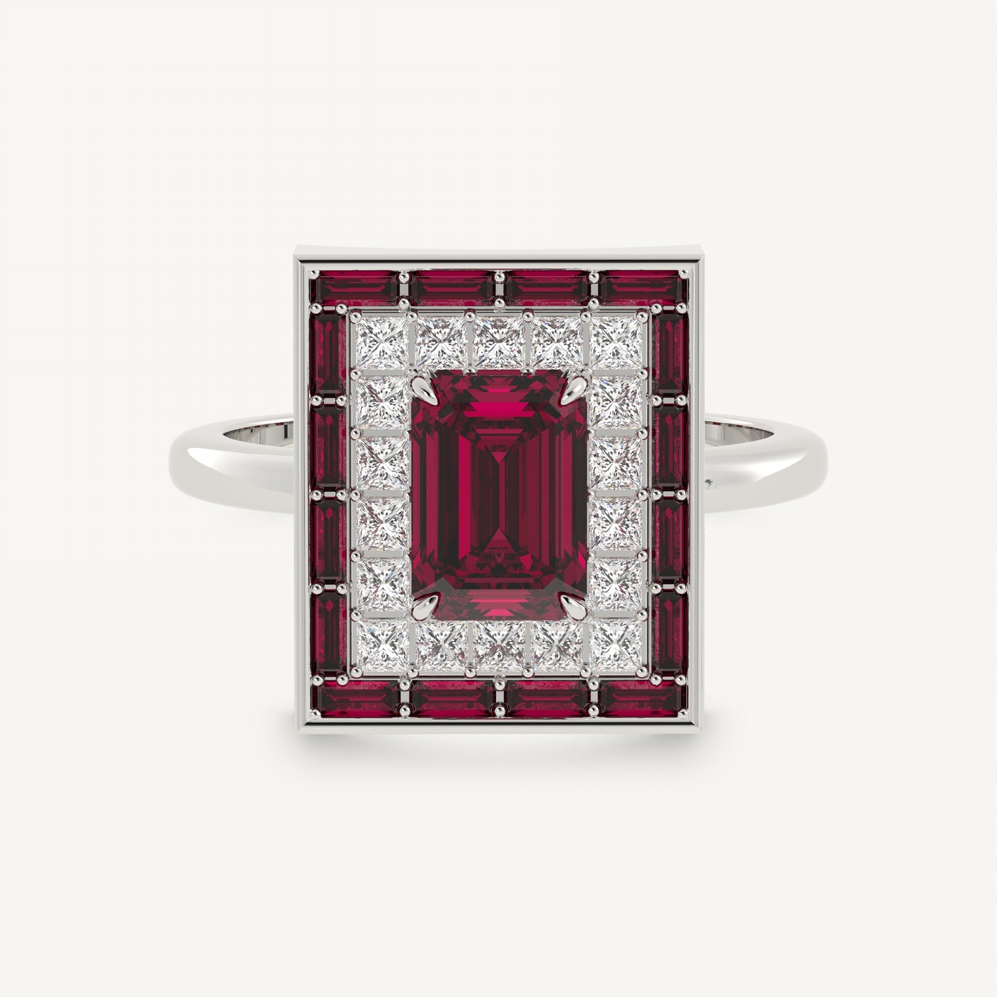 Alfie - 14K White Gold - Emerald - Lab Diamond