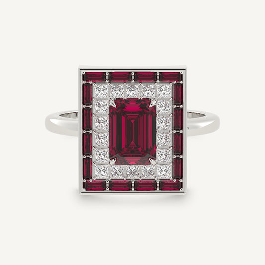 Alfie - 14K White Gold - Emerald - Lab Diamond