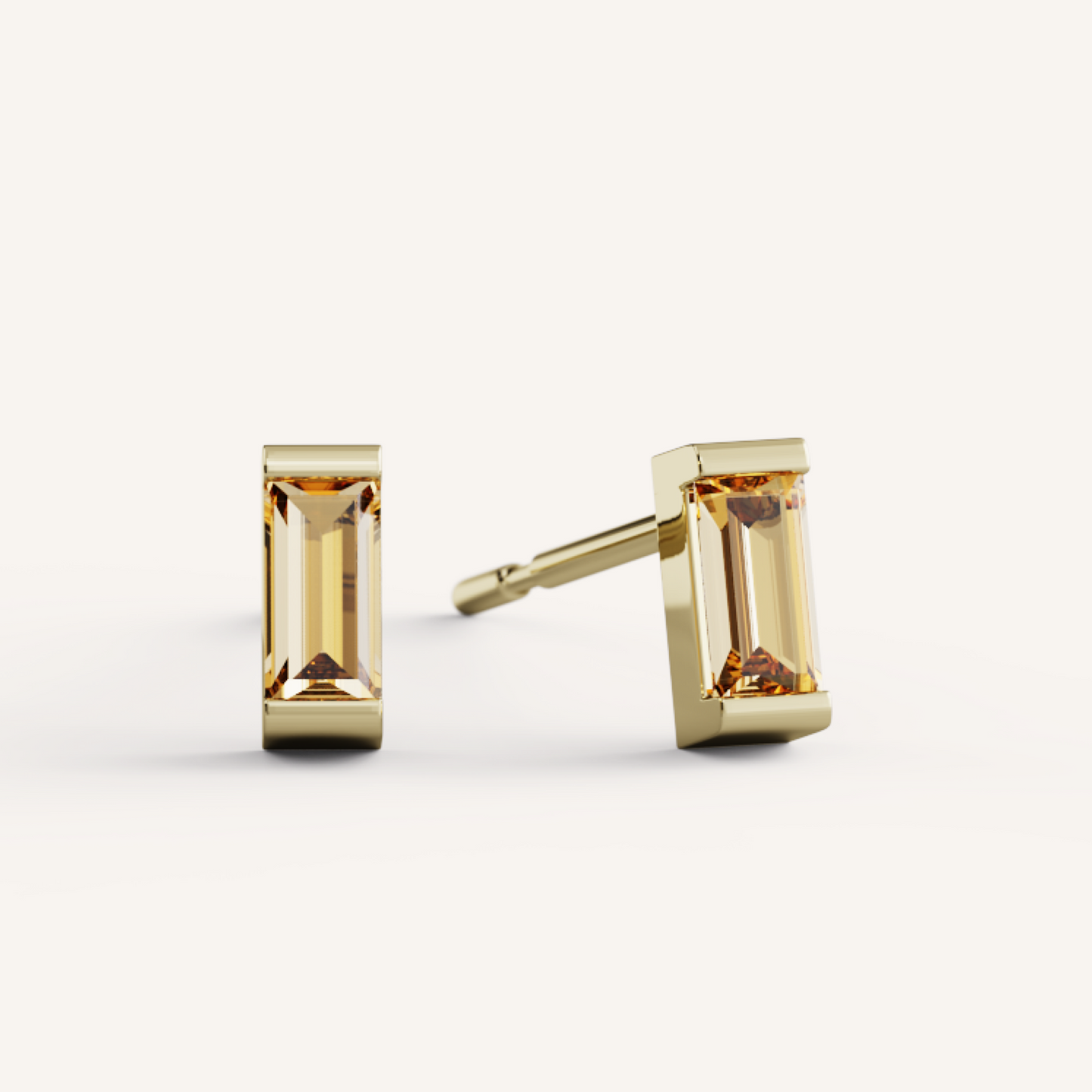 Ann Studs - 14K Yellow Gold - Yellow Sapphire