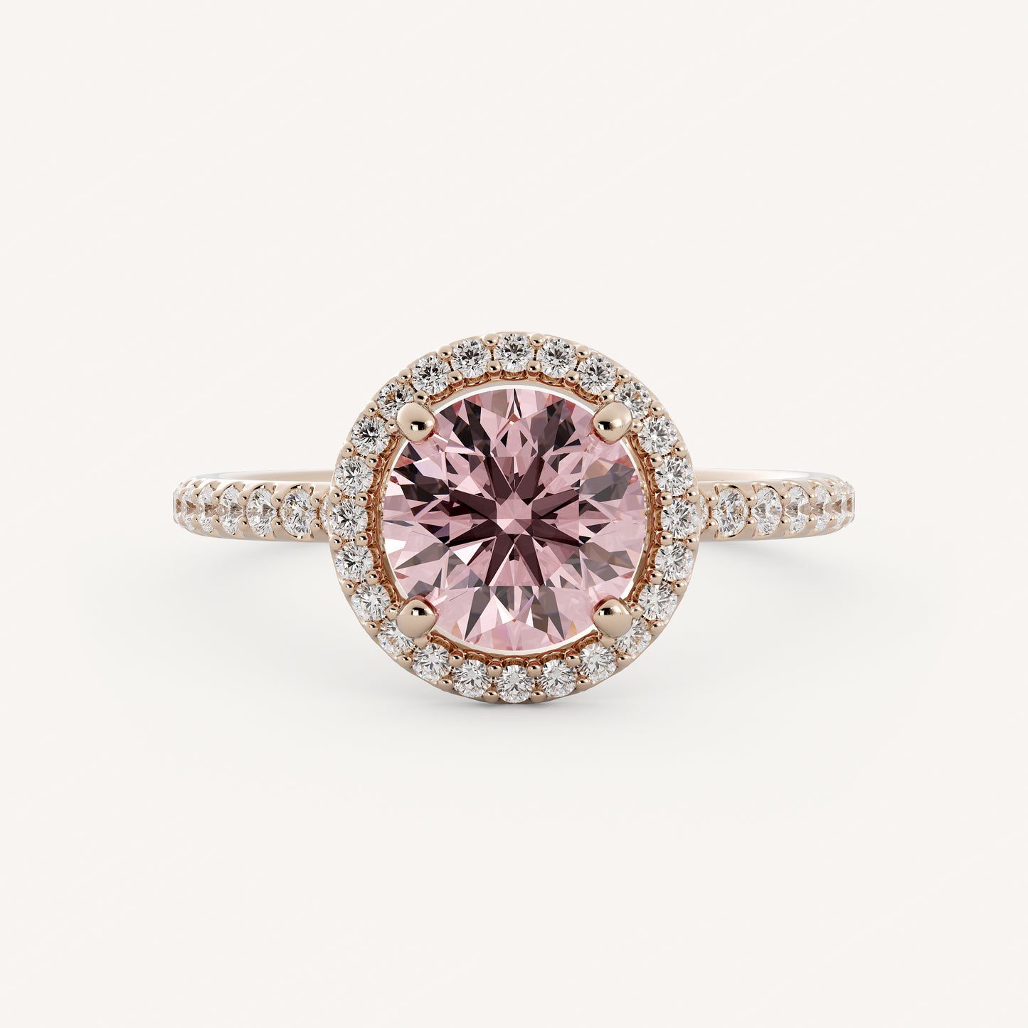 Beatrice - 14K Rose Gold - Round - Lab Diamond