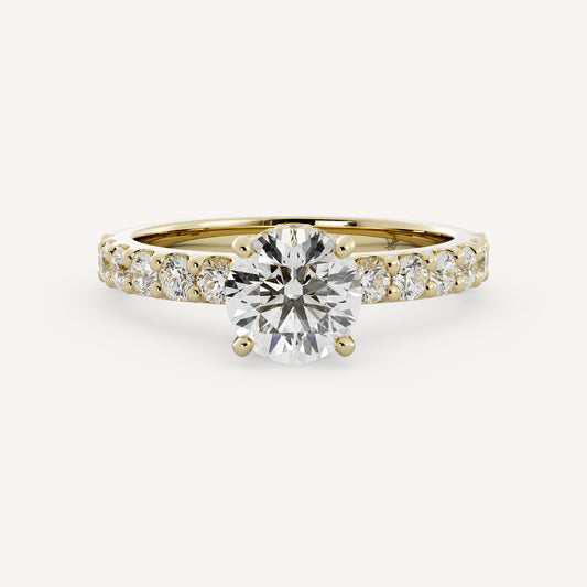 Anna - 14K Yellow Gold - Round - Lab Diamond