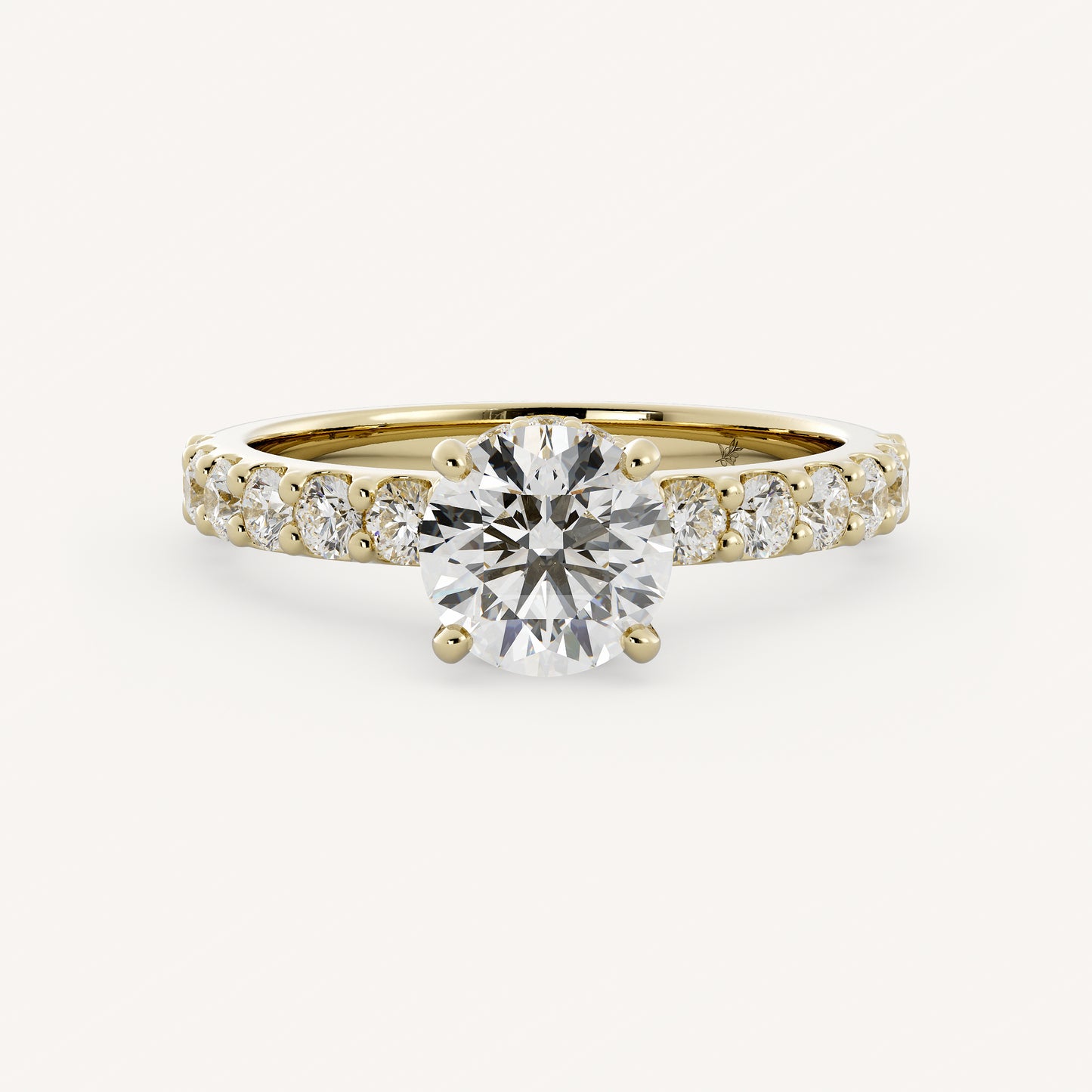 Anna - 14K Yellow Gold - Round - Natural Diamond