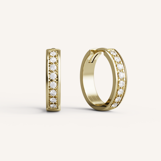 Bobbie Hoops - 14K Yellow Gold - Natural Diamond