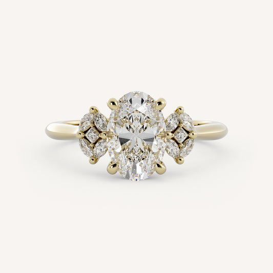 Wynn - 14K Yellow Gold - Oval - Natural Diamond