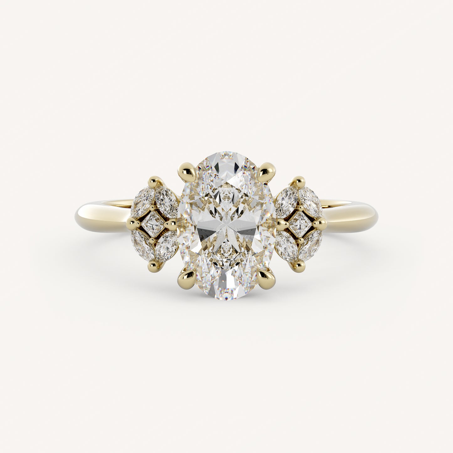 Wynn - 14K Yellow Gold - Oval - Lab Diamond