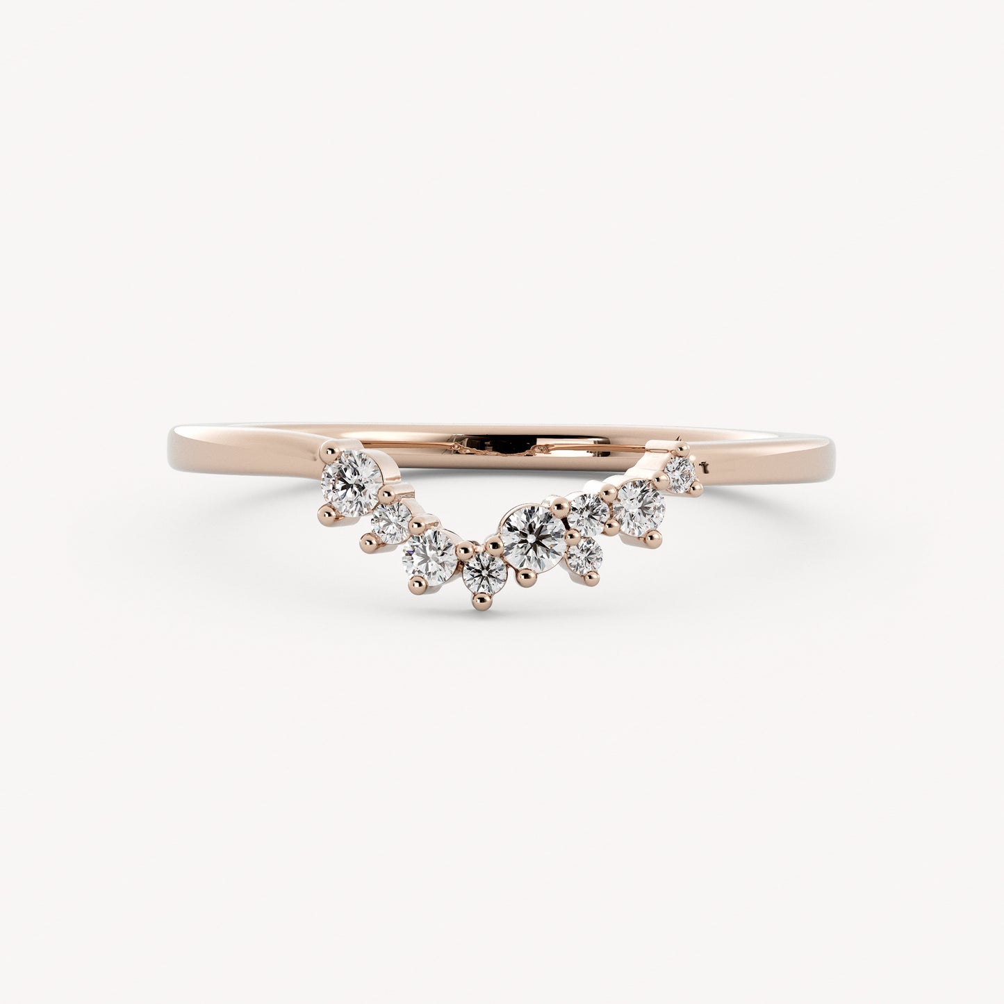 Aries Band - 14K Rose Gold - Natural Diamond