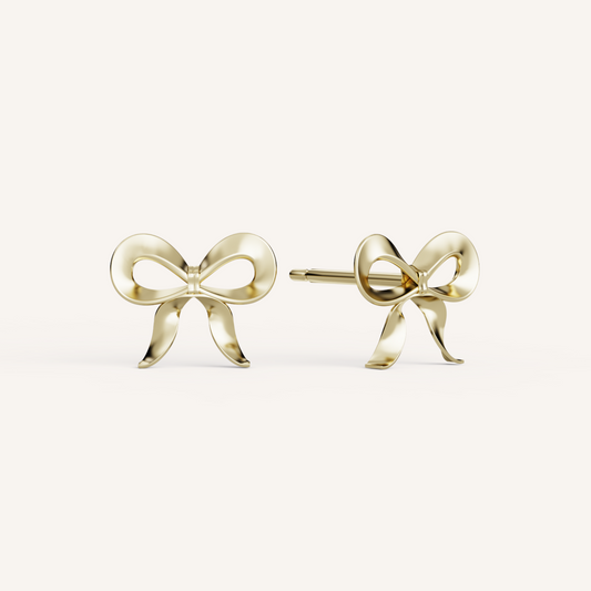 Bow Studs - 14K Yellow Gold