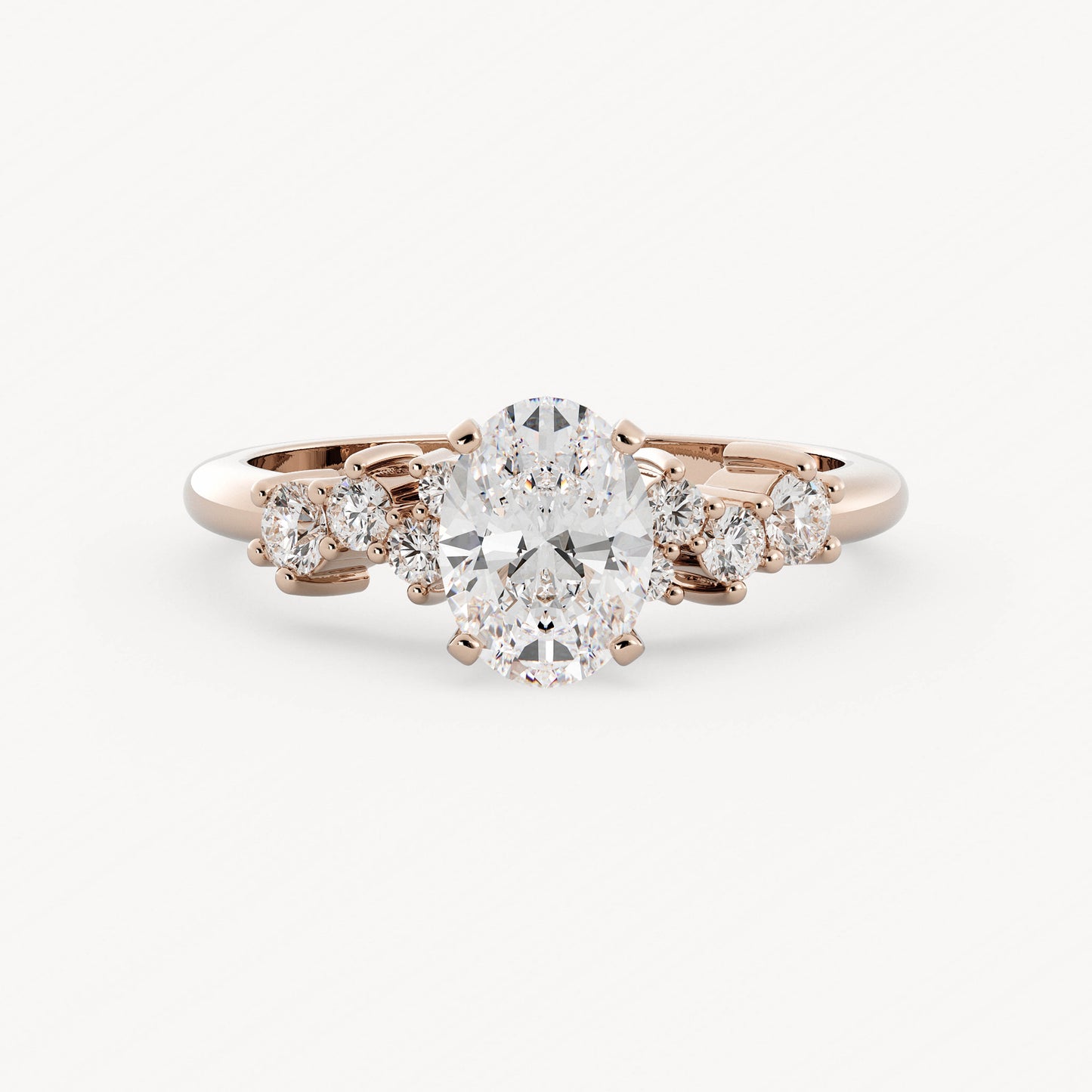 Albie - 14K Rose Gold - Oval - Natural Diamond