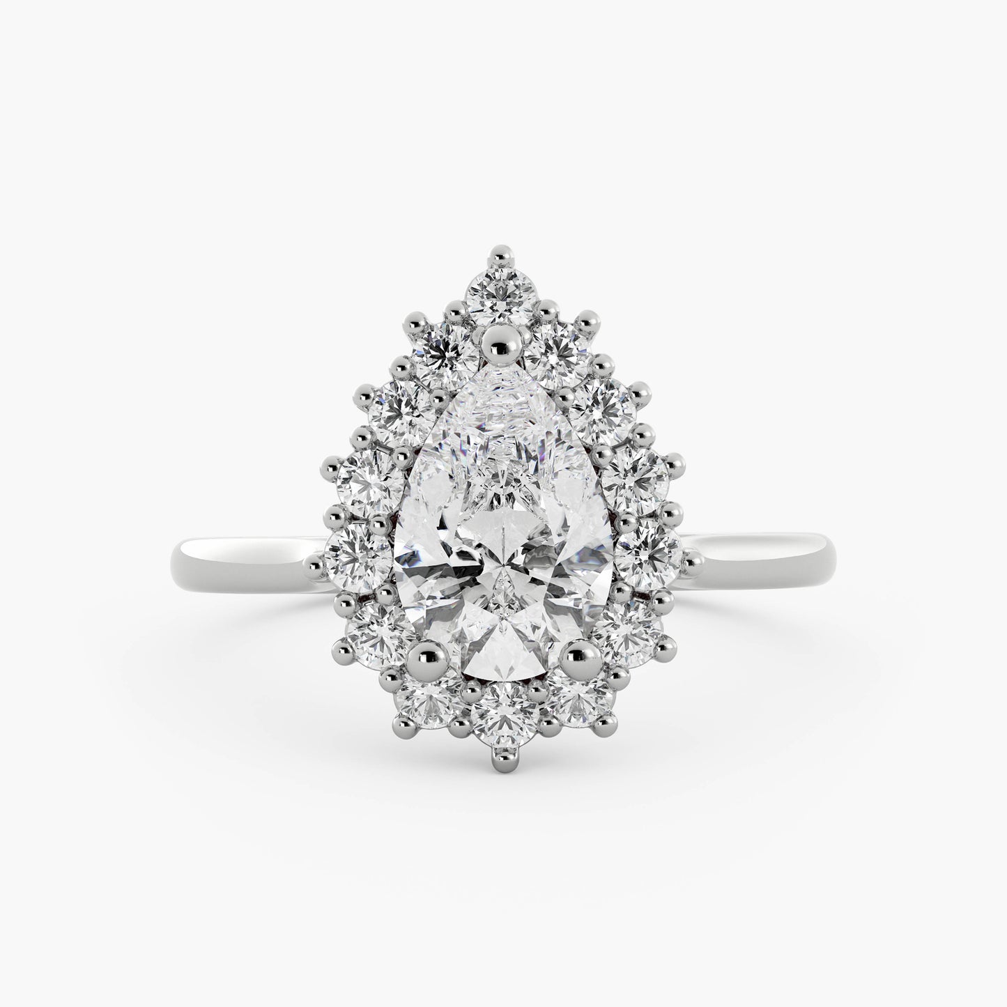 Addie - 14K White Gold - Pear - Natural Diamond