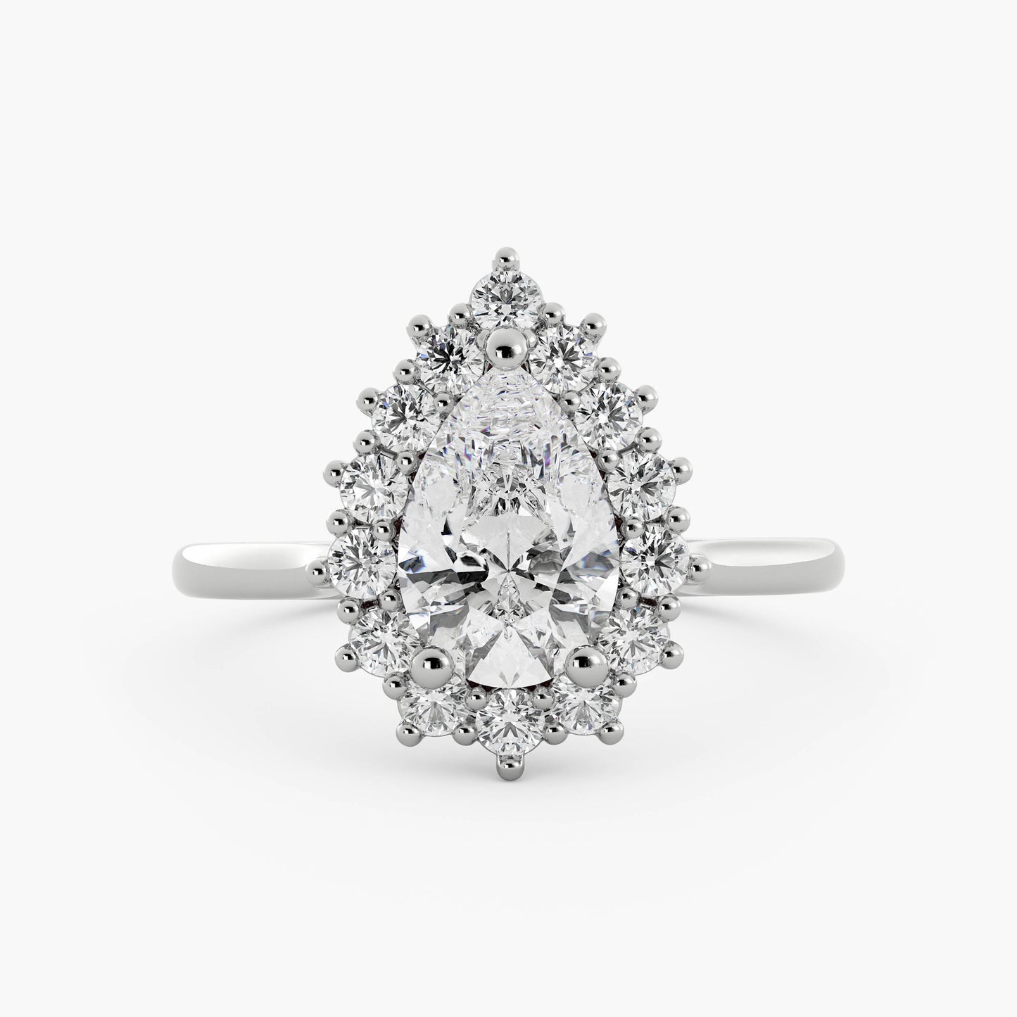Addie - 14K White Gold - Pear - Natural Diamond