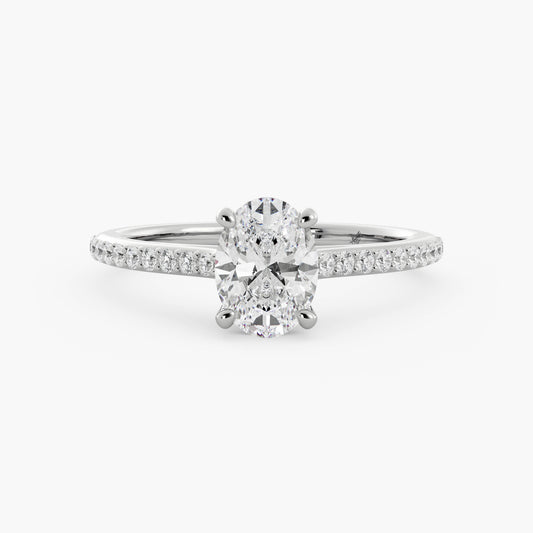 Aspen - 14K White Gold - Oval - Natural Diamond