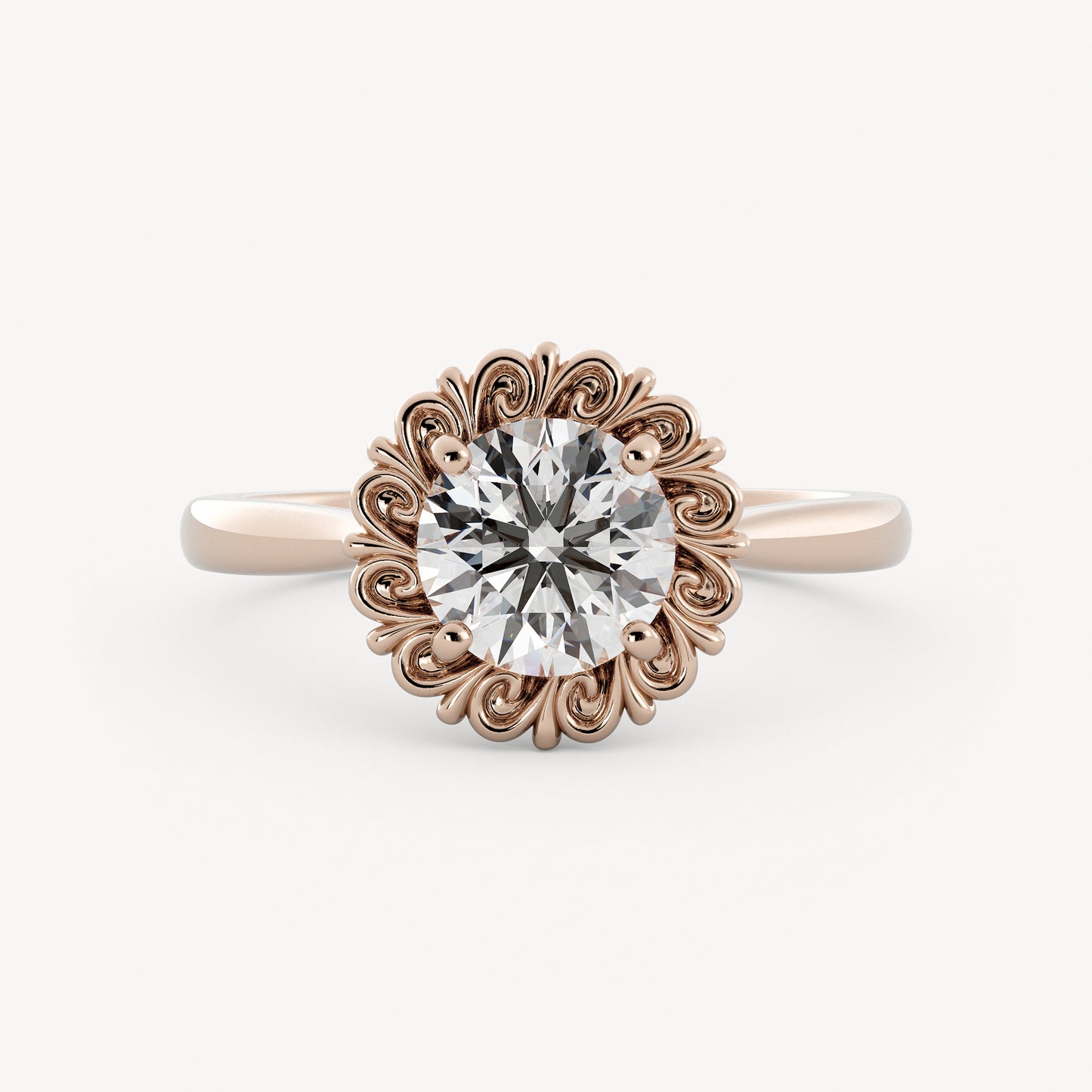 Afton - 14K Rose Gold - Round