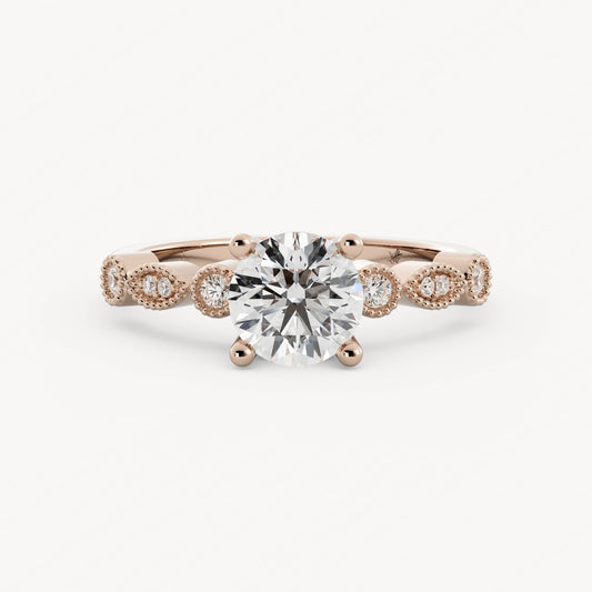 Addison - 14K Rose Gold - Round - Lab Diamond