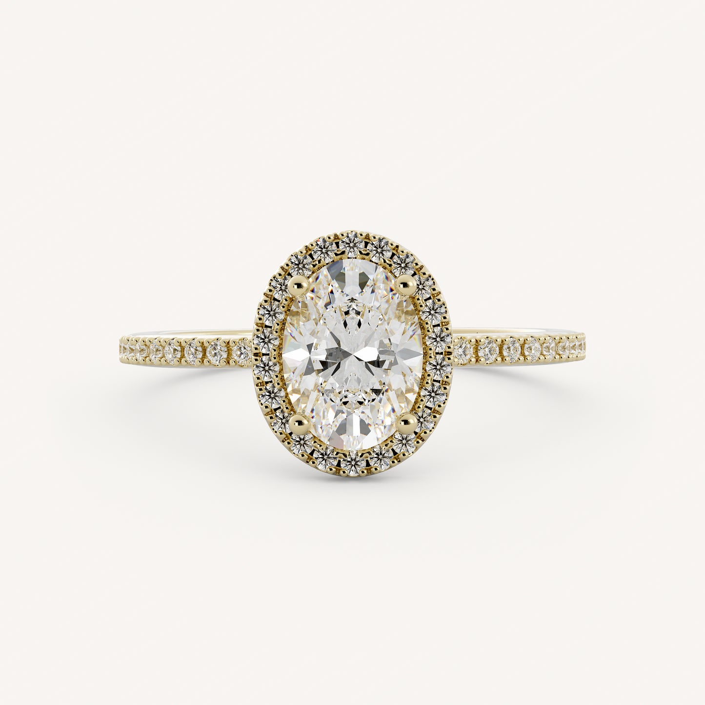 Willow - 14K Yellow Gold - Oval - Natural Diamond