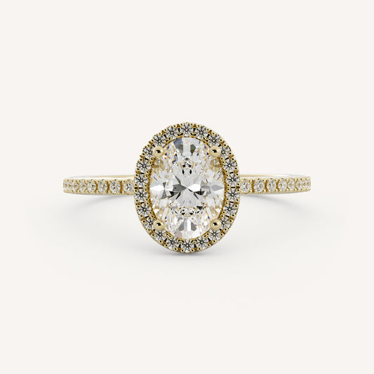 Willow - 14K Yellow Gold - Oval - Natural Diamond