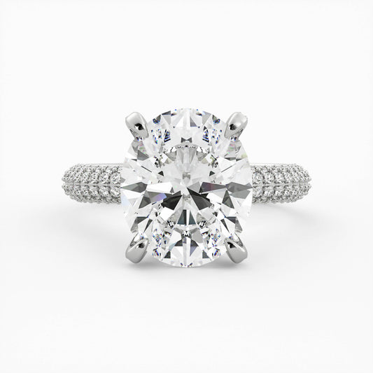Allie - 14K White Gold - Natural Diamond - Oval