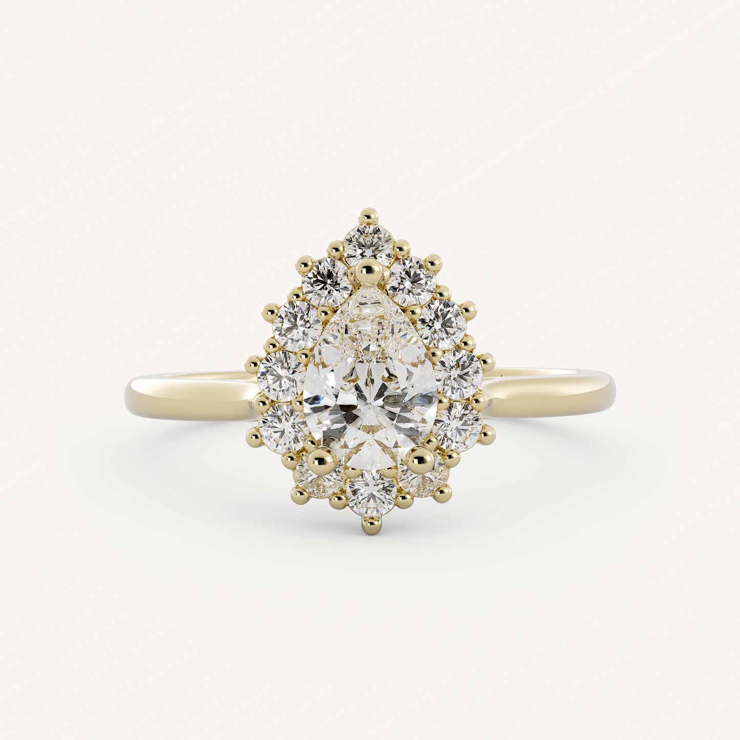 Addie - 14K Yellow Gold - Pear - Lab Diamond