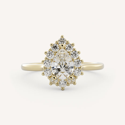 Addie - 14K Yellow Gold - Pear - Lab Diamond