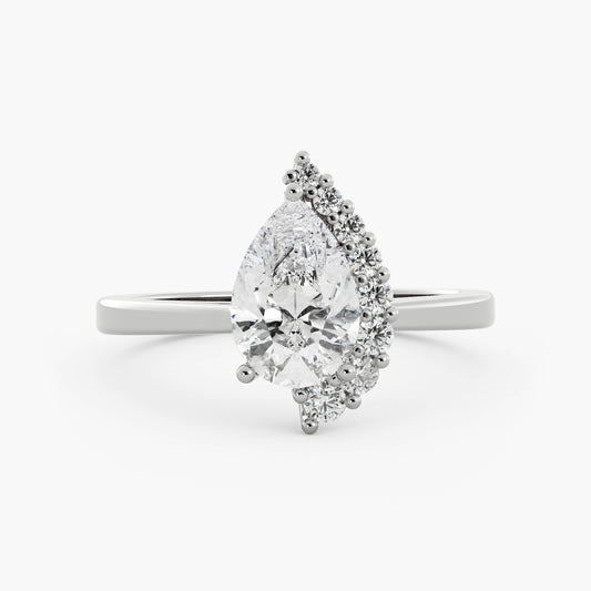 Beck - 14K White Gold - Pear - Lab Diamond