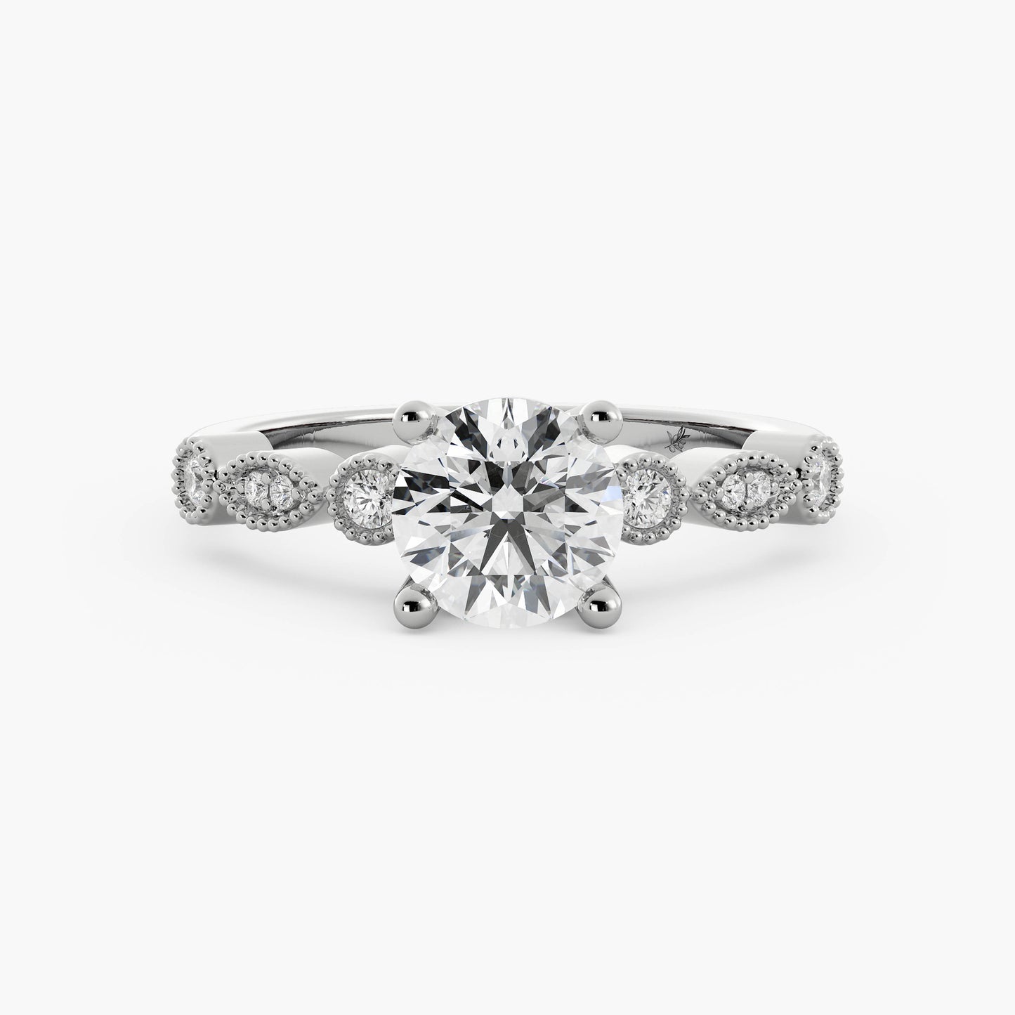 Addison - 14K White Gold - Round - Lab Diamond