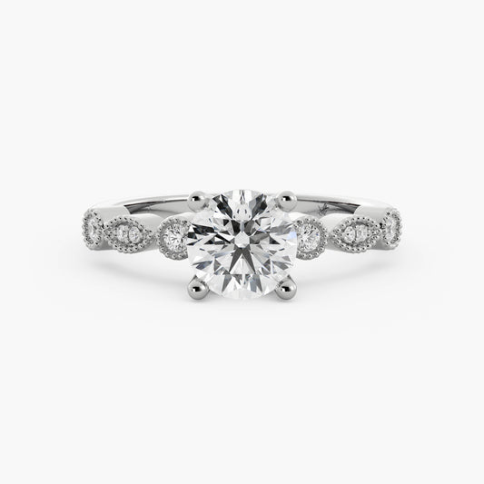 Addison - 14K White Gold - Round - Lab Diamond