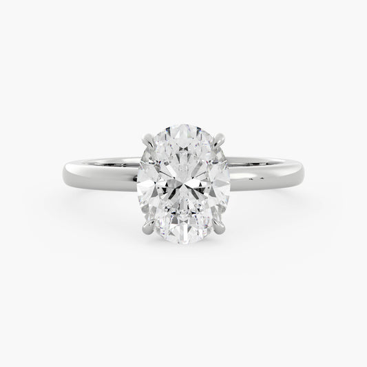 Amelia - 14K White Gold - Oval
