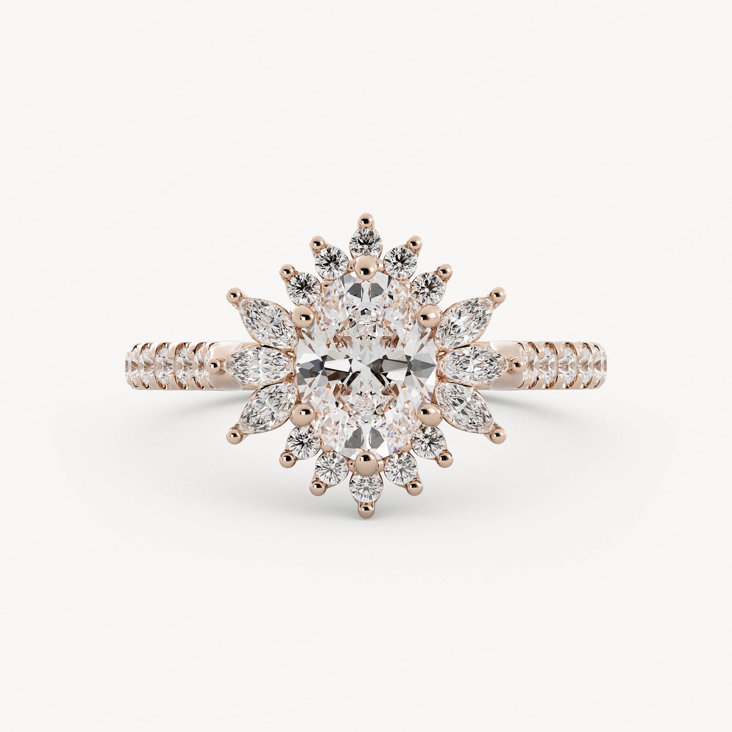 Bailey - 14K Rose Gold - Oval - Lab Diamond