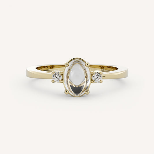 Beverly - 14K Yellow Gold - Oval - Natural Diamond