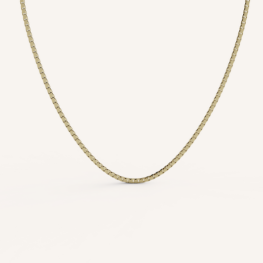 Box Chain - 14K Yellow Gold - 2.5mm - 22 Inch