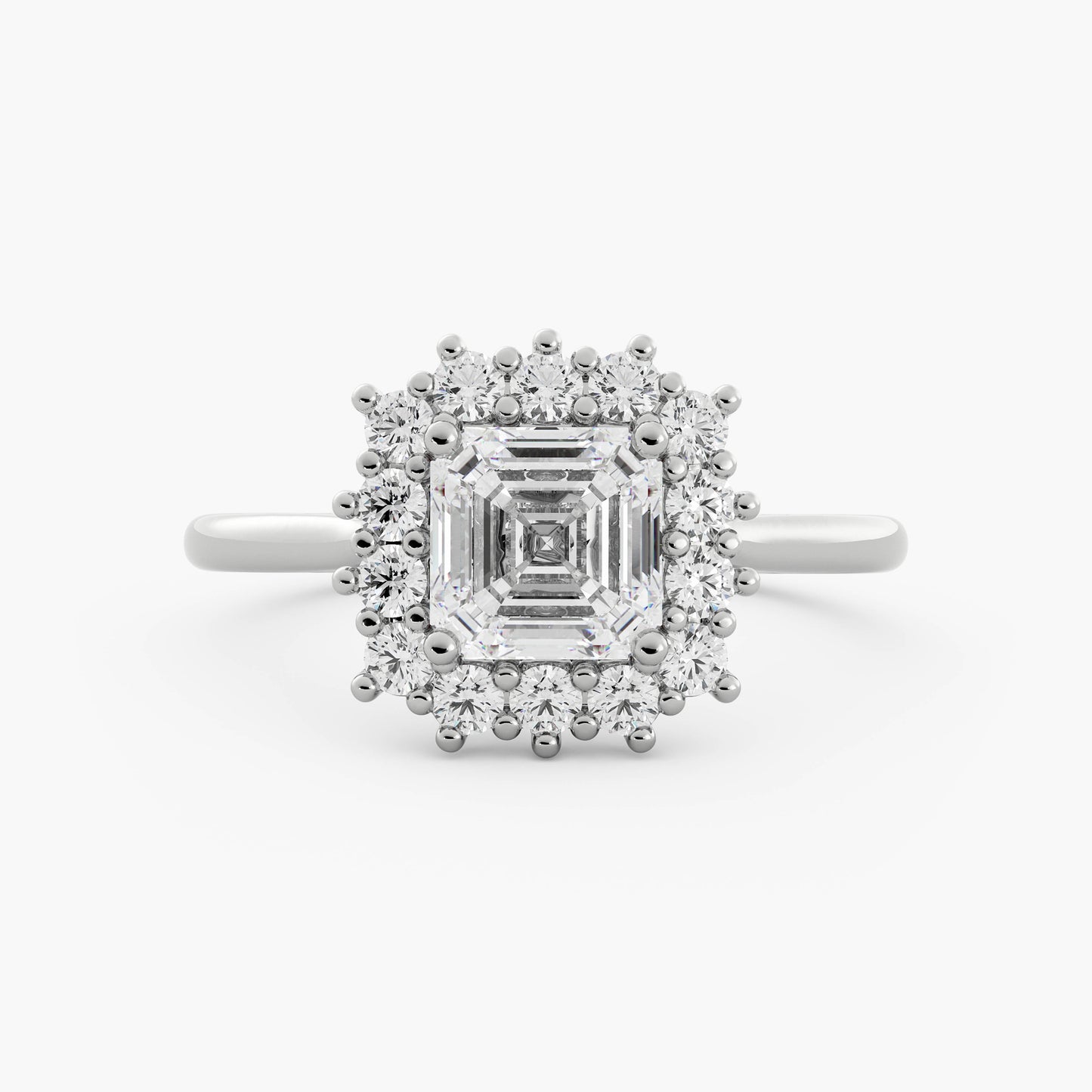 Auburn - 14K White Gold - Asscher - Lab Diamond