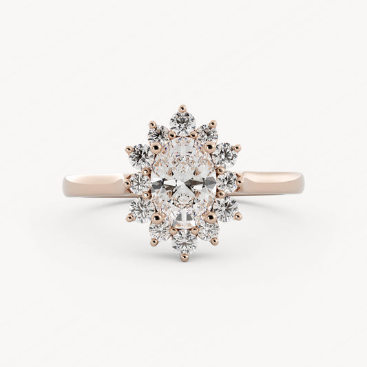Wren - 14K Rose Gold - Oval - Lab Diamond