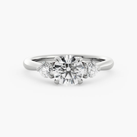 Abby - 14K White Gold - Round - Natural Diamond