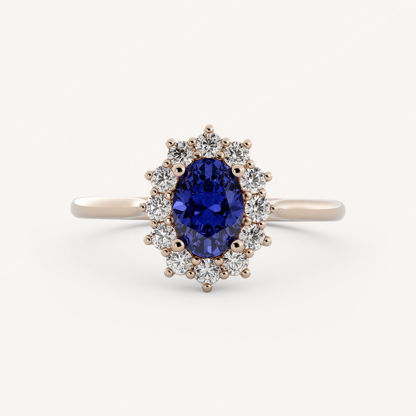 Rachel - 14K Rose Gold - Oval - Lab Diamond - 7x5mm