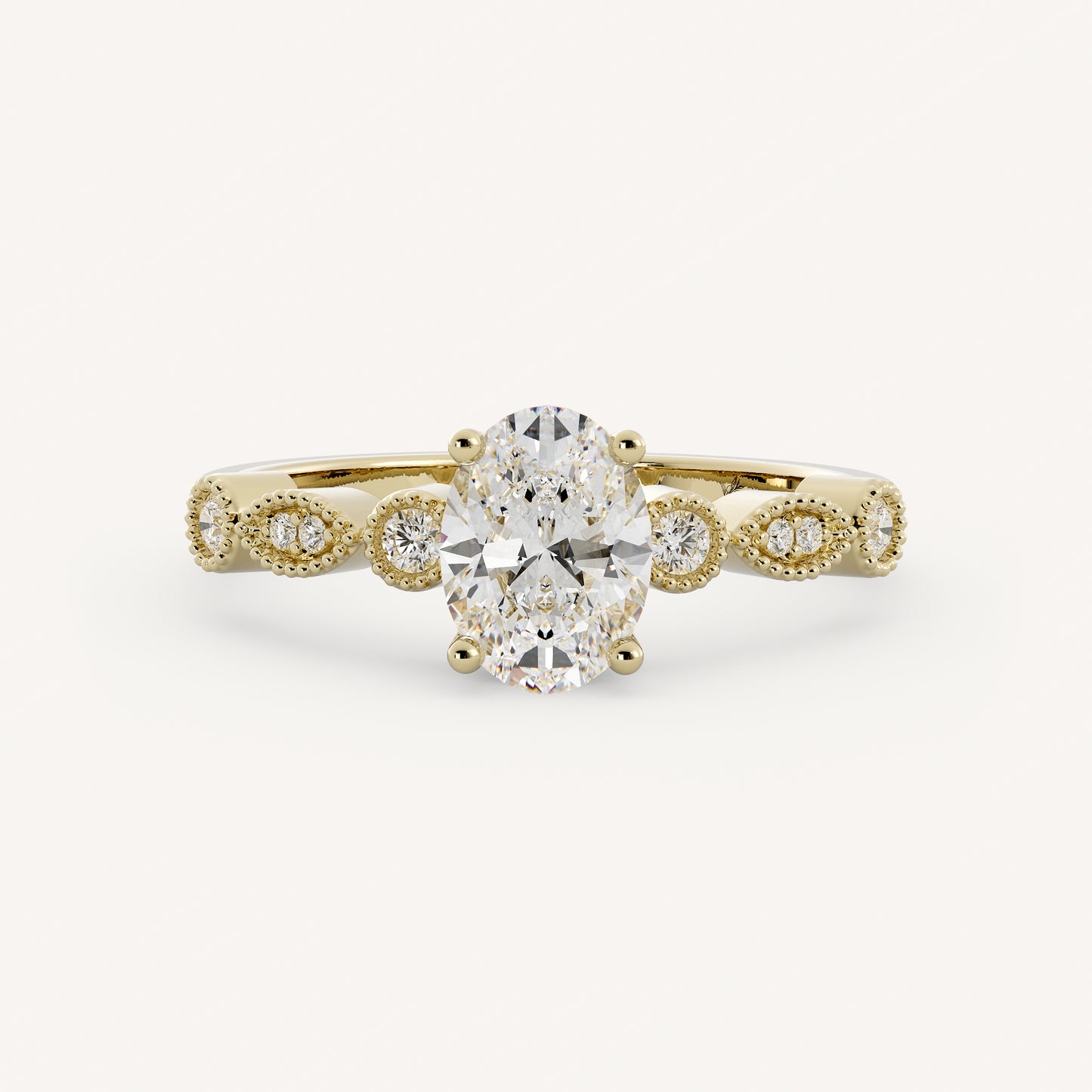 Blake - 14K Yellow Gold - Oval - Lab Diamond