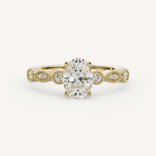 Blake - 14K Yellow Gold - Oval - Natural Diamond