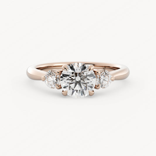 Abby - 14K Rose Gold - Round - Natural Diamond