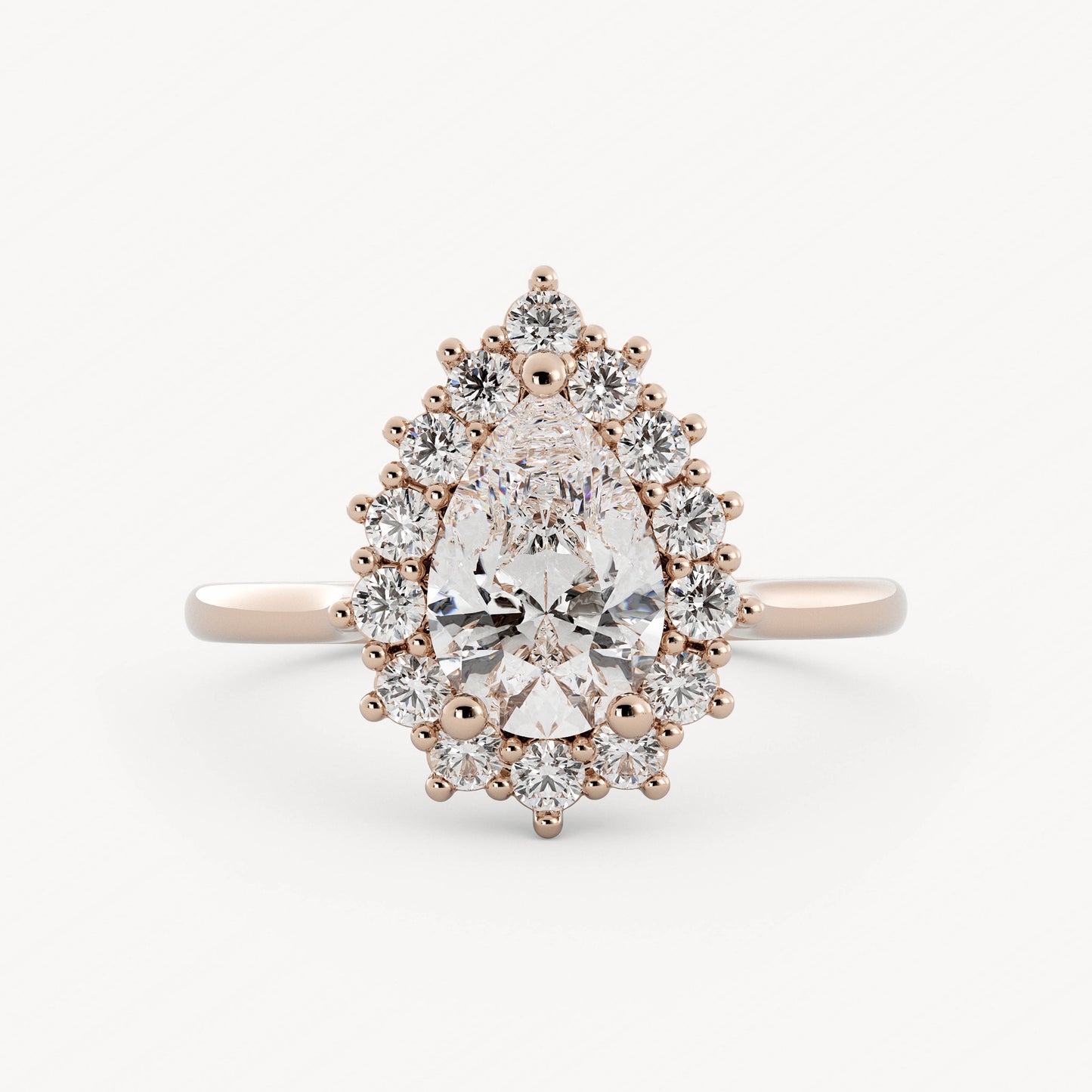 Addie - 14K Rose Gold - Pear - Natural Diamond