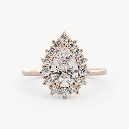 Addie - 14K Rose Gold - Pear - Natural Diamond