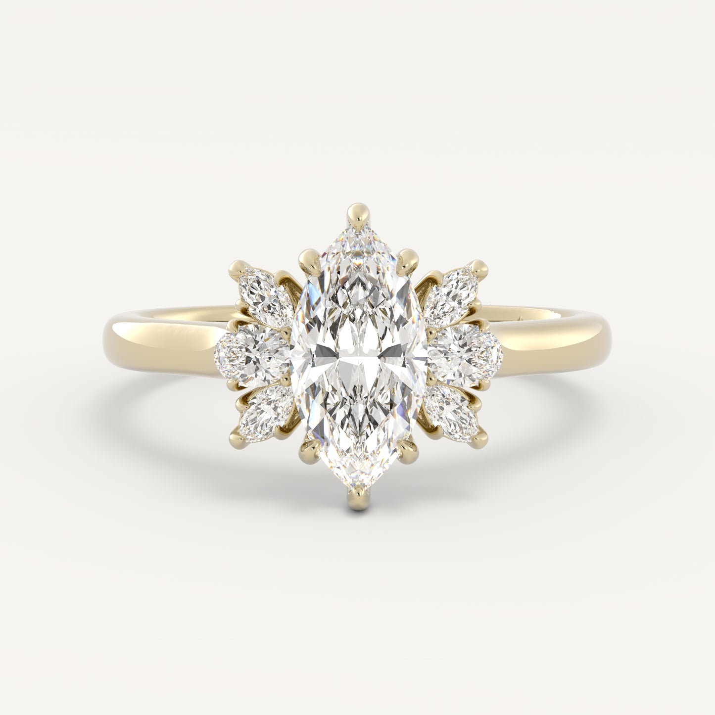 Bowie - 14K Yellow Gold - Natural Diamond - Marquise