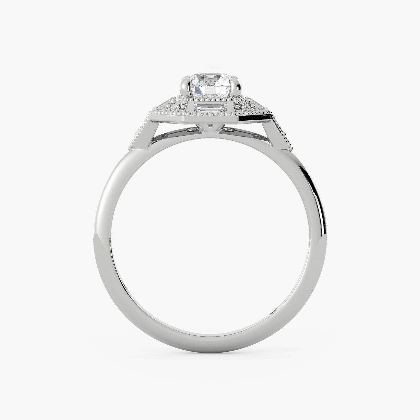 Belmont - 14K White Gold - Round - Natural Diamond